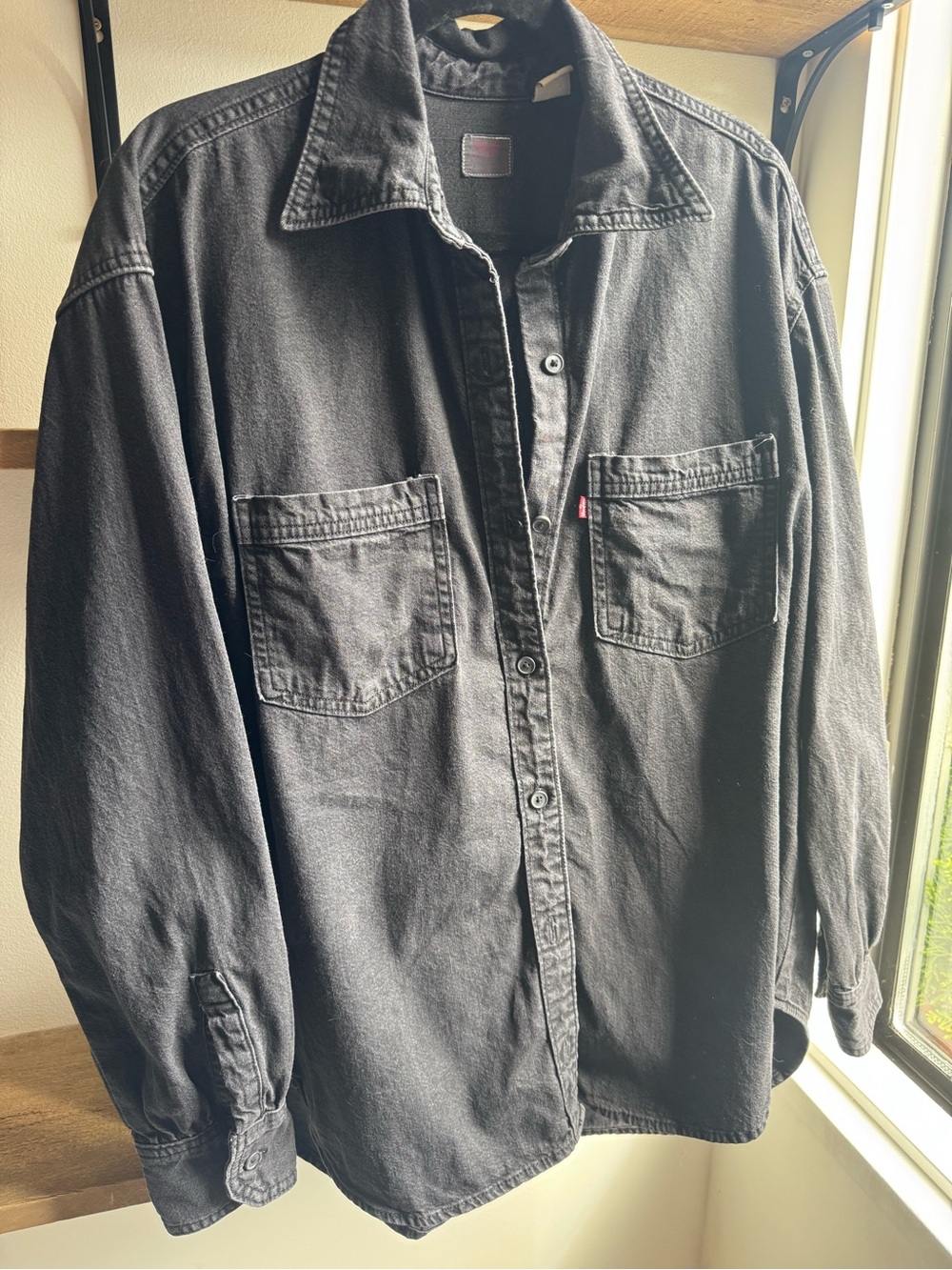 Levi's Black Button-Down Oversized Denim Utility Shirt